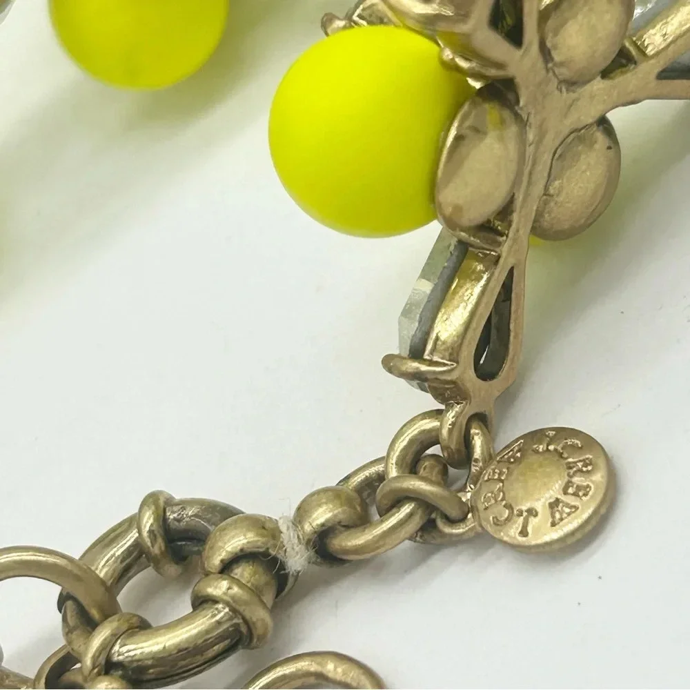 J. Crew Small Pop Neon Yellow Jeweled Necklace